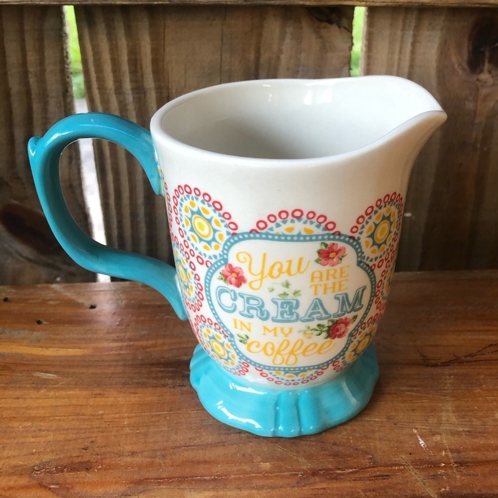 Pioneer Woman Hyacinth You Are the Cream in My Coffee Stoneware Footed Creamer